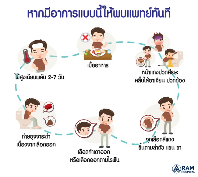 อาการของโรคไข้เลือดออกที่ควรระวัง